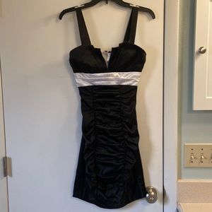 Black and white cocktail dress